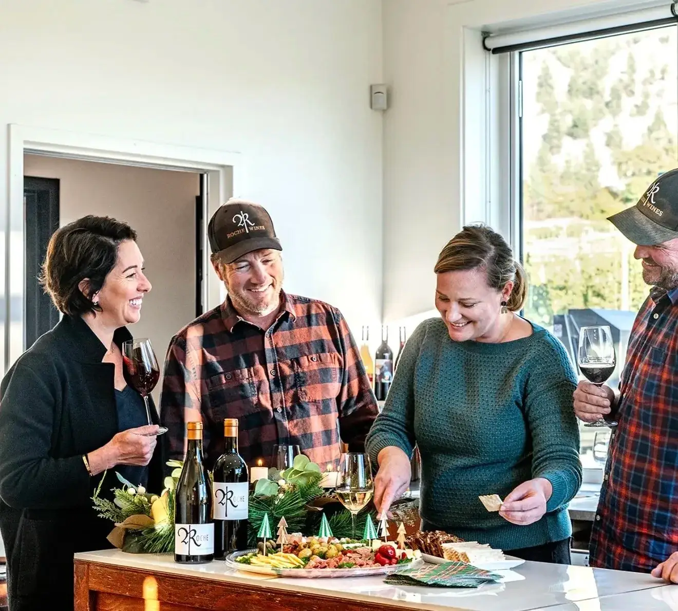 Visitors tasting at Roche Wines