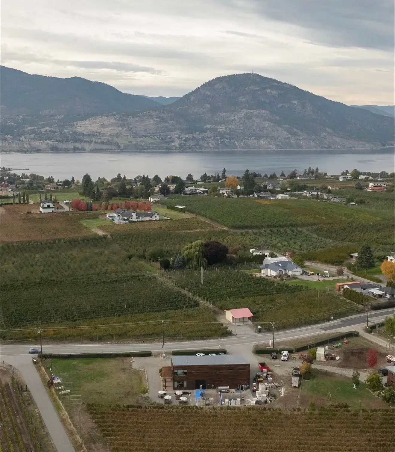 Aerial view of Roche Wines and the Naramata Bench