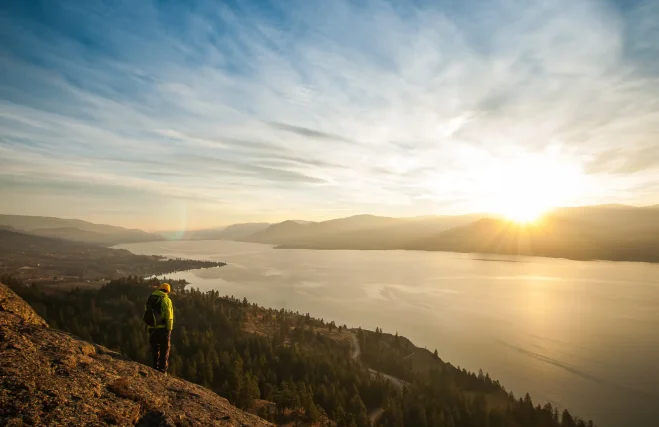 A self portrait taken high above Naramata along the Kettle Valley Railway, a portion of Trans-Canada Trail that traverses three mountain ranges in BC's Southern Interior.